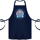 Tested Positive for Tired Teddy Bear Sleeping Cotton Apron 100% Organic Navy Blue
