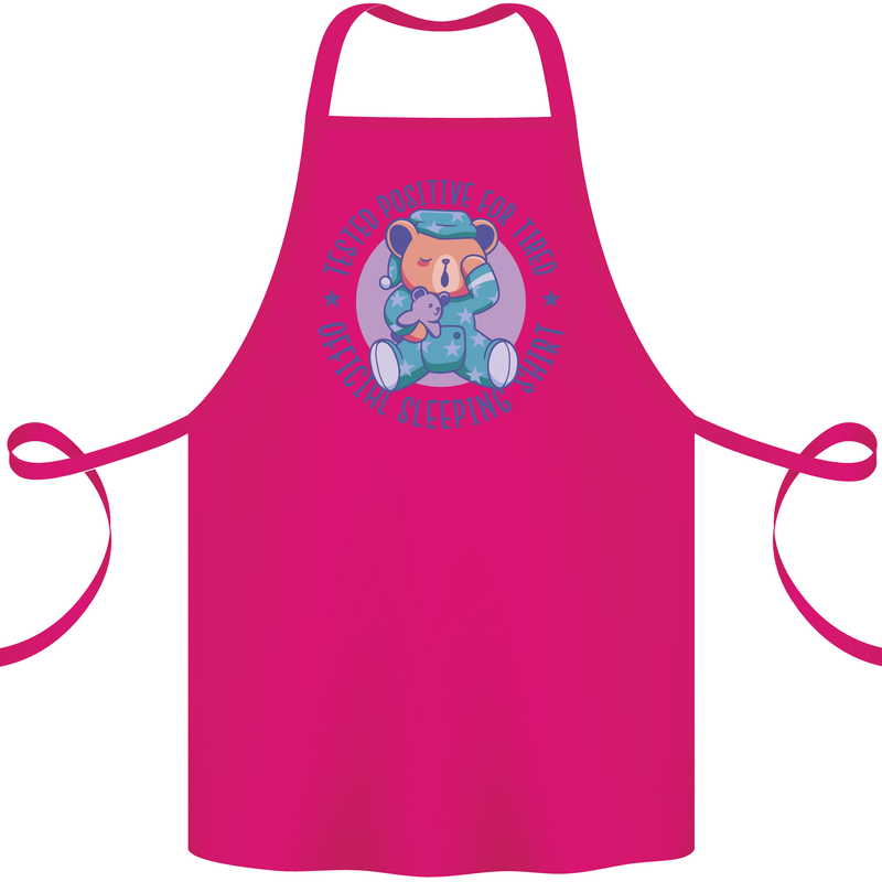 Tested Positive for Tired Teddy Bear Sleeping Cotton Apron 100% Organic Pink