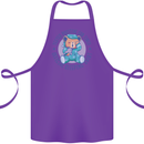 Tested Positive for Tired Teddy Bear Sleeping Cotton Apron 100% Organic Purple