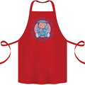 Tested Positive for Tired Teddy Bear Sleeping Cotton Apron 100% Organic Red