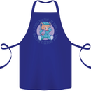 Tested Positive for Tired Teddy Bear Sleeping Cotton Apron 100% Organic Royal Blue