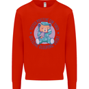 Tested Positive for Tired Teddy Bear Sleeping Kids Sweatshirt Jumper Bright Red