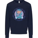 Tested Positive for Tired Teddy Bear Sleeping Kids Sweatshirt Jumper Navy Blue