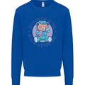 Tested Positive for Tired Teddy Bear Sleeping Kids Sweatshirt Jumper Royal Blue