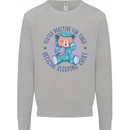Tested Positive for Tired Teddy Bear Sleeping Kids Sweatshirt Jumper Sports Grey