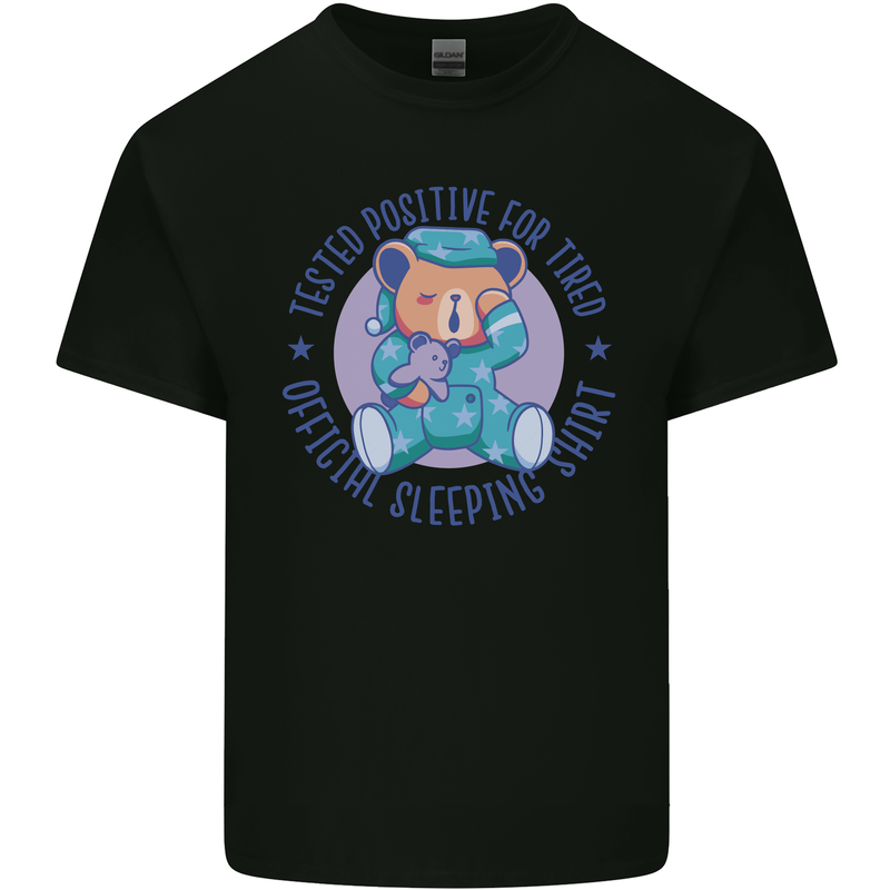 Tested Positive for Tired Teddy Bear Sleeping Kids T-Shirt Childrens Black