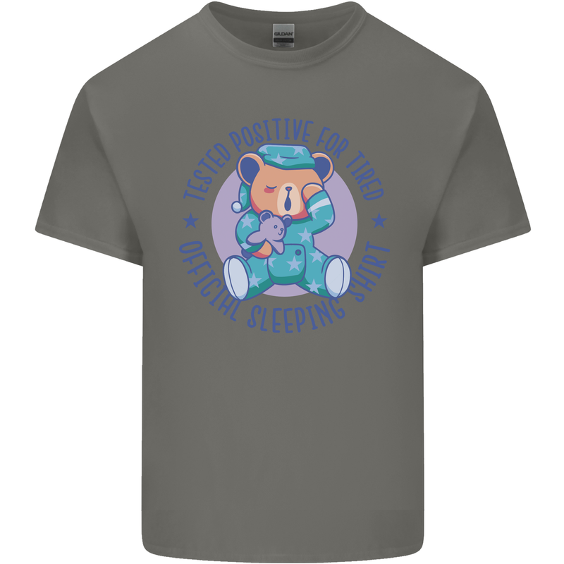 Tested Positive for Tired Teddy Bear Sleeping Kids T-Shirt Childrens Charcoal