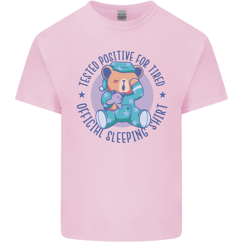 Tested Positive for Tired Teddy Bear Sleeping Kids T-Shirt Childrens Light Pink