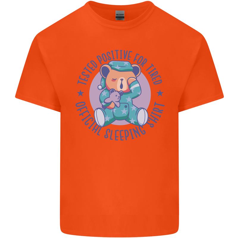 Tested Positive for Tired Teddy Bear Sleeping Kids T-Shirt Childrens Orange