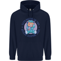 Tested Positive for Tired Teddy Bear Sleeping Mens 80% Cotton Hoodie Navy Blue