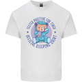 Tested Positive for Tired Teddy Bear Sleeping Mens Cotton T-Shirt Tee Top White