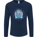 Tested Positive for Tired Teddy Bear Sleeping Mens Long Sleeve T-Shirt Navy Blue