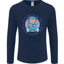Tested Positive for Tired Teddy Bear Sleeping Mens Long Sleeve T-Shirt Navy Blue