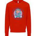 Tested Positive for Tired Teddy Bear Sleeping Mens Sweatshirt Jumper Bright Red