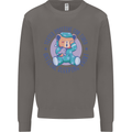 Tested Positive for Tired Teddy Bear Sleeping Mens Sweatshirt Jumper Charcoal