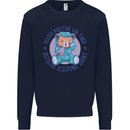 Tested Positive for Tired Teddy Bear Sleeping Mens Sweatshirt Jumper Navy Blue