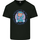 Tested Positive for Tired Teddy Bear Sleeping Mens V-Neck Cotton T-Shirt Black