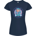 Tested Positive for Tired Teddy Bear Sleeping Womens Petite Cut T-Shirt Navy Blue