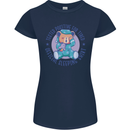 Tested Positive for Tired Teddy Bear Sleeping Womens Petite Cut T-Shirt Navy Blue