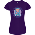 Tested Positive for Tired Teddy Bear Sleeping Womens Petite Cut T-Shirt Purple