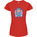 Tested Positive for Tired Teddy Bear Sleeping Womens Petite Cut T-Shirt Red