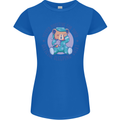 Tested Positive for Tired Teddy Bear Sleeping Womens Petite Cut T-Shirt Royal Blue