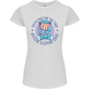 Tested Positive for Tired Teddy Bear Sleeping Womens Petite Cut T-Shirt White