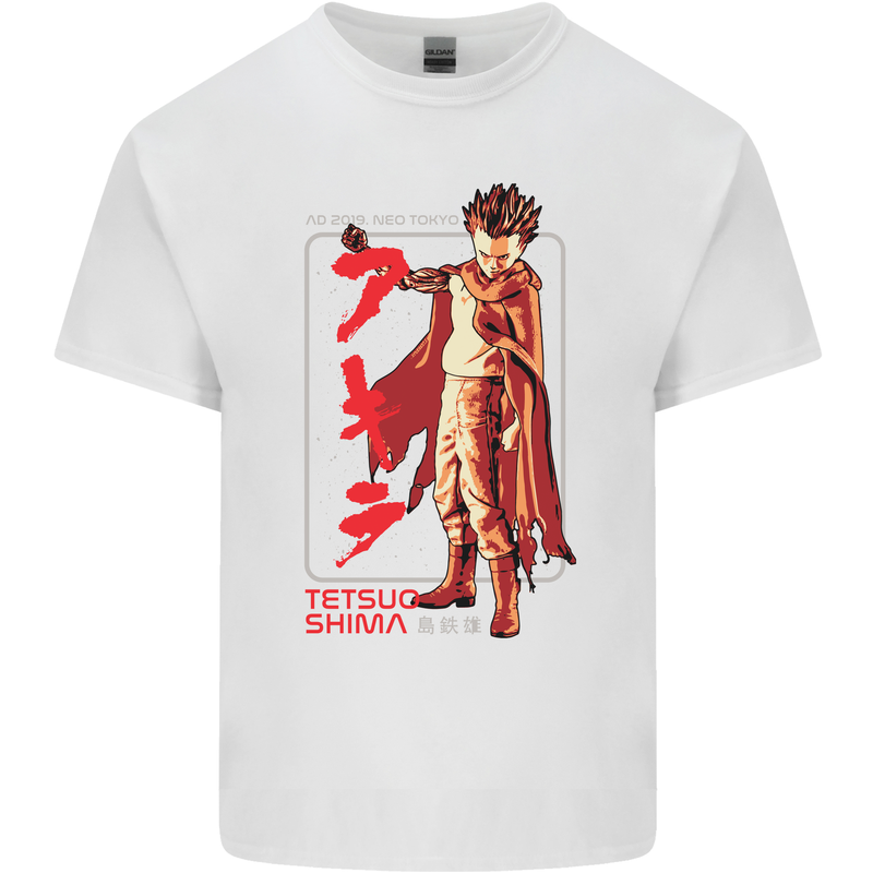 Tetsuo Shima Japanese Anime Mens Cotton T-Shirt Tee Top White