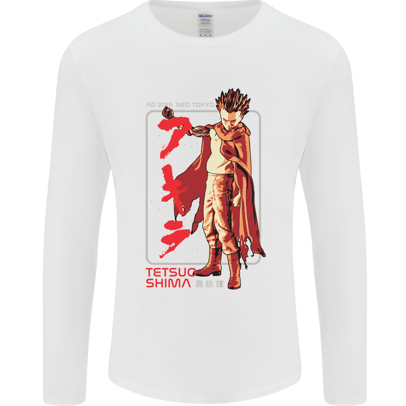 Tetsuo Shima Japanese Anime Mens Long Sleeve T-Shirt White