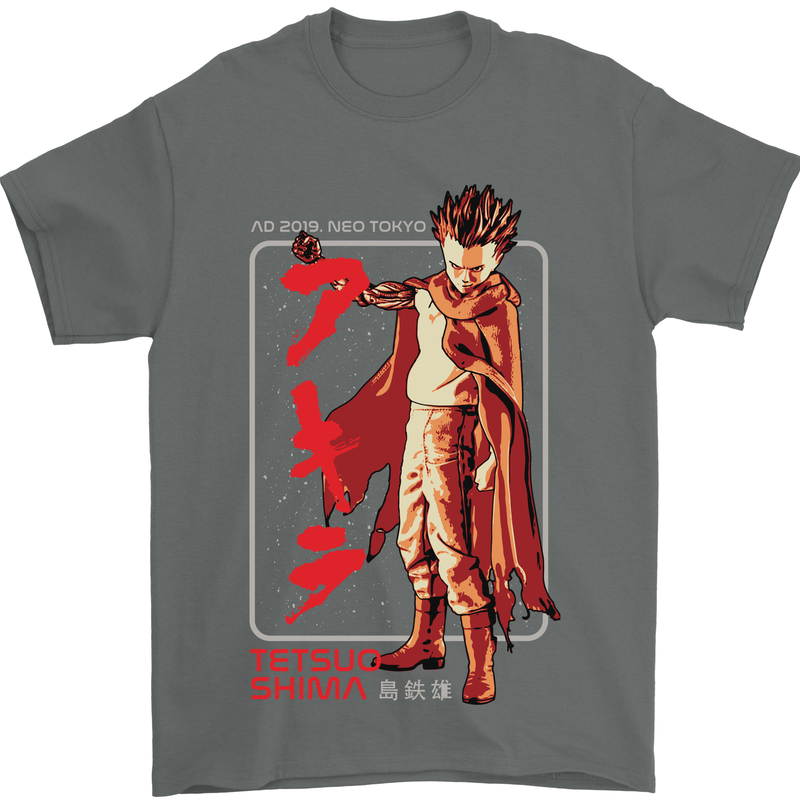 Tetsuo Shima Japanese Anime Mens T-Shirt Cotton Gildan Charcoal