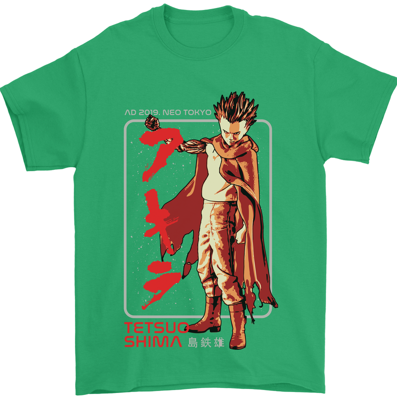 Tetsuo Shima Japanese Anime Mens T-Shirt Cotton Gildan Irish Green