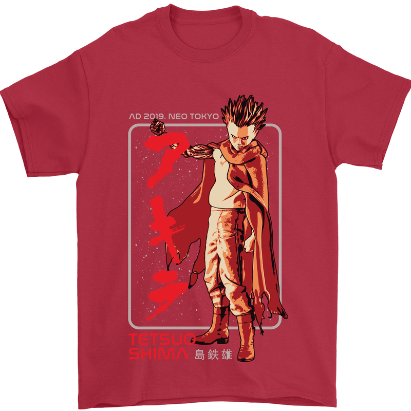 Tetsuo Shima Japanese Anime Mens T-Shirt Cotton Gildan Red