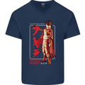 Tetsuo Shima Japanese Anime Mens V-Neck Cotton T-Shirt Navy Blue
