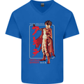 Tetsuo Shima Japanese Anime Mens V-Neck Cotton T-Shirt Royal Blue