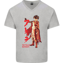 Tetsuo Shima Japanese Anime Mens V-Neck Cotton T-Shirt Sports Grey