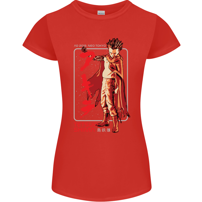Tetsuo Shima Japanese Anime Womens Petite Cut T-Shirt Red