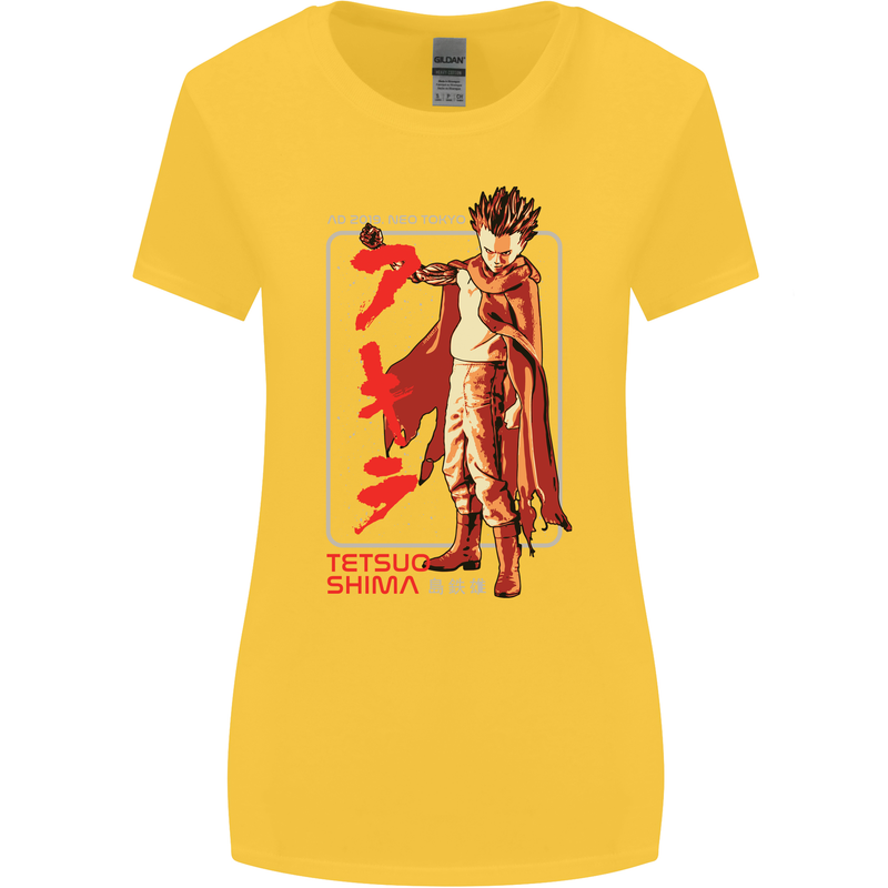Tetsuo Shima Japanese Anime Womens Wider Cut T-Shirt Yellow