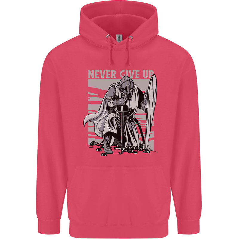 Teutonic Knight Never Give Up Crusader Gym Childrens Kids Hoodie Heliconia
