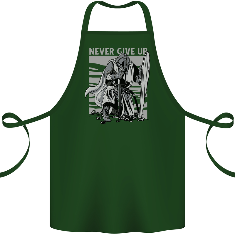 Teutonic Knight Never Give Up Crusader Gym Cotton Apron 100% Organic Forest Green