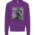 Teutonic Knight Never Give Up Crusader Gym Kids Sweatshirt Jumper Purple