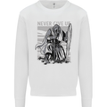 Teutonic Knight Never Give Up Crusader Gym Kids Sweatshirt Jumper White