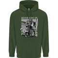 Teutonic Knight Never Give Up Crusader Gym Mens 80% Cotton Hoodie Forest Green