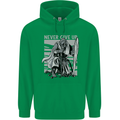 Teutonic Knight Never Give Up Crusader Gym Mens 80% Cotton Hoodie Irish Green