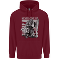 Teutonic Knight Never Give Up Crusader Gym Mens 80% Cotton Hoodie Maroon