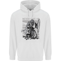 Teutonic Knight Never Give Up Crusader Gym Mens 80% Cotton Hoodie White