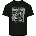 Teutonic Knight Never Give Up Crusader Gym Mens Cotton T-Shirt Tee Top Black