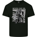 Teutonic Knight Never Give Up Crusader Gym Mens Cotton T-Shirt Tee Top Black