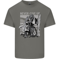 Teutonic Knight Never Give Up Crusader Gym Mens Cotton T-Shirt Tee Top Charcoal