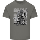 Teutonic Knight Never Give Up Crusader Gym Mens Cotton T-Shirt Tee Top Charcoal