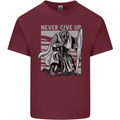 Teutonic Knight Never Give Up Crusader Gym Mens Cotton T-Shirt Tee Top Maroon